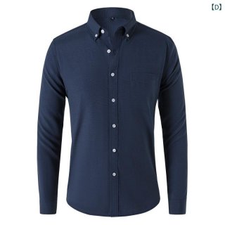 Men's Long Sleeve Button-Down Oxford Shirts, Casual Simple Basic Classic Solid Color, Neat Standard Fit Fashion Collared Gentlemen's Relaxed Tops Men's Long Sleeve Button-Down Oxford Shirts, Casual Simple Basic Classic Solid Color, Neat Standard Fit Fashion Collared Gentlemen's Relaxed Tops